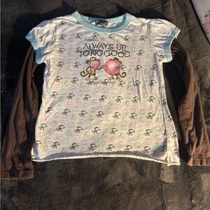 Girls Long Sleeve  Y2K Bobby Jack Shirt with Fun Print
